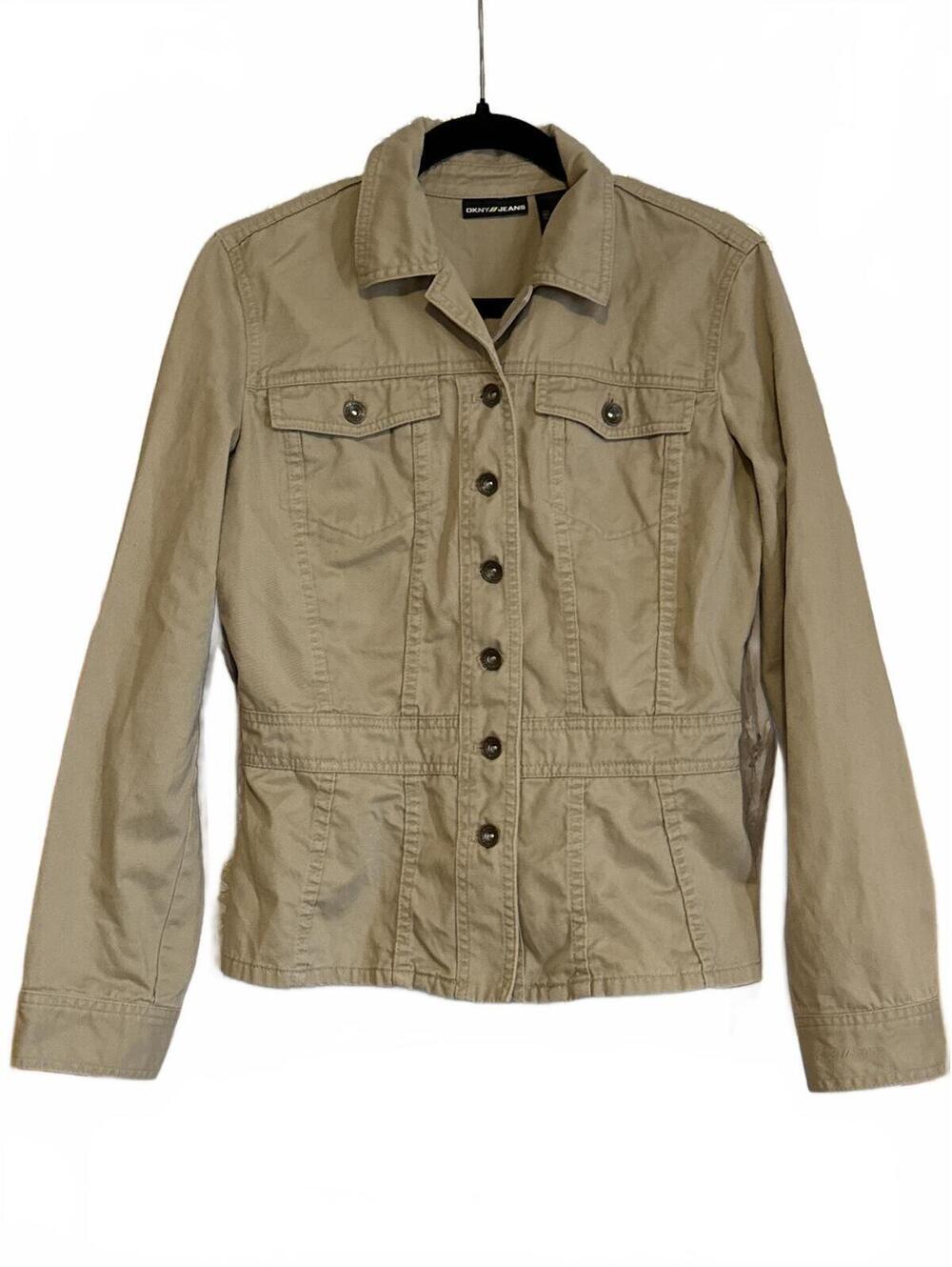 DKNY Jeans Tan Button-Up Jacket Large